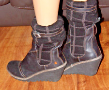 THE ART COMPANY UK 6 EU 39 LADIES BLACK WEDGE BOOTS VERY GOOD CONDITION