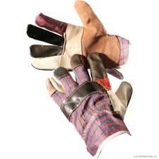 Gardening Rigger Gloves Heavy Duty Leather Garden Work Gauntlets mens womens