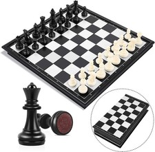 Traditional Chess Board Set Game Travel Folding/Portable Magnetic 32 Pieces UK