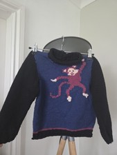 Childrens hand knitted monkey - knitted,