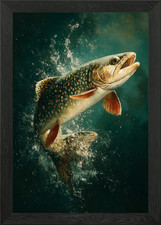 Brook Trout Leaping Painting |