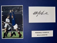 Signed Willie Johnston Glasgow Rangers 1972 ECWC Winners Autograph Mount Photo