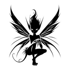Dark fantasy fairy vinyl decal - dark,