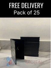 25 Single DVD Case Cases 7mm Spine Slimline Black Clear Front Back Sleeve Slim