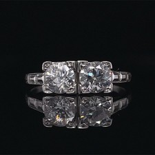 Art Deco 1.00 Carat Toi Et Moi