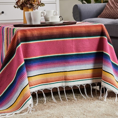 Colorful mexican cotton throw - colorful,