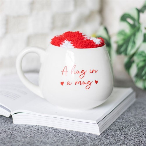 Hug mug heart sock - hug,