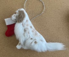 ENGLISH SETTER with CHRISTMAS STOCKING  - Part needle felted  DOG