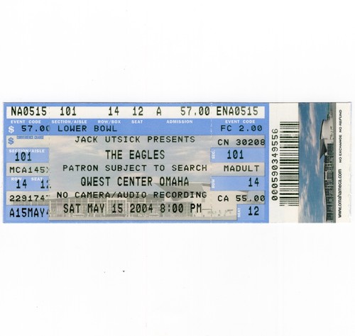 Eagles concert ticket stub - concert,