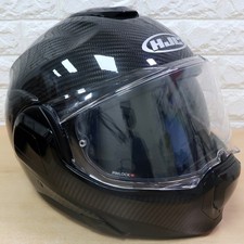 HJC F100 Carbon Motorcycle Motorbike Helmet - Solid Carbon Black - 2XL : 62 - 63