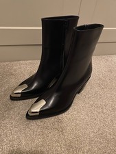 Alexander McQueen Steel Toe Cap Chelsea Boot Black Leather Size 5 New (other).