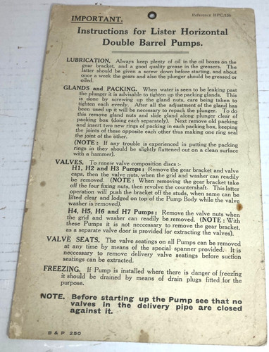 Water pump instructions for - pump,