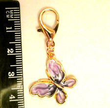 Beautiful Enamel Butterfly Gold Plated Charms - Craft Jewellery making Zip-pulls