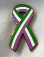 *NEW* SUFFRAGETTE - WOMENS RIGHTS - VOTES FOR WOMEN ENAMEL RIBBON BADGE / BROOCH