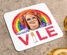 Gimme Linda La Hughes Vile Coaster - Novelty Funny Humour Stunner Lycra Flirt