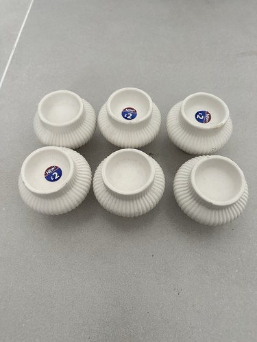 Set 6 white ribbed - b&m,