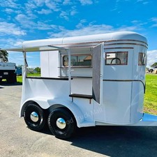 White Vintage Horse Trailer