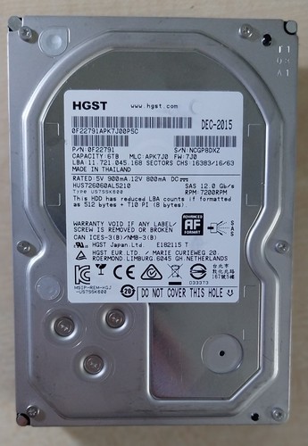 Hgst 6tb sas server - server, 12gb/s
