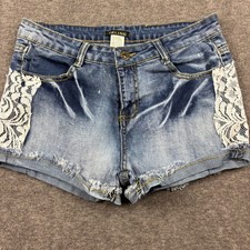 Feline Denim Shorts JUNIORS M
