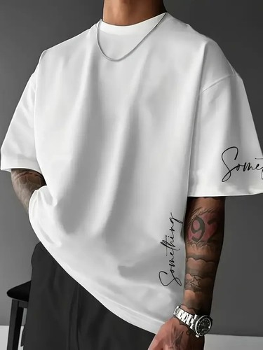 Men letter print t - print, shirt
