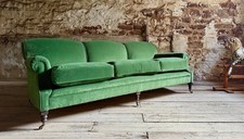 Lounging Around ‘Rushton’ Howard Sofa, Holly Green Velvet, Hand Made in England
