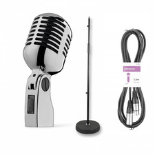 Retro chrome microphone - retro, 50's