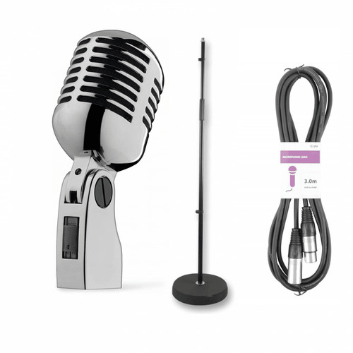 Retro chrome microphone - retro, 50's