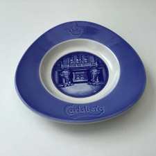 Carlsberg Denmark Blue Elephant Gate Dish Ashtray Vintage Barware Man Cave