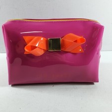 TED BAKER Pink Make Up/Wash Bag PVC Iconic Bow Logo Travel/Cosmetics Bag