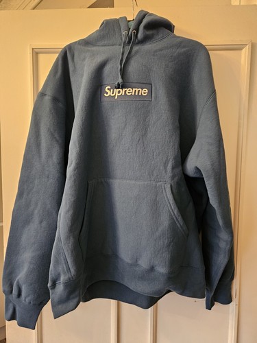 Supreme blue box logo hoodie - blue,