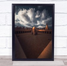 Travel Symmetry Symmetrical Architecture Vintage Mosque Ibntulun Wall Art Print