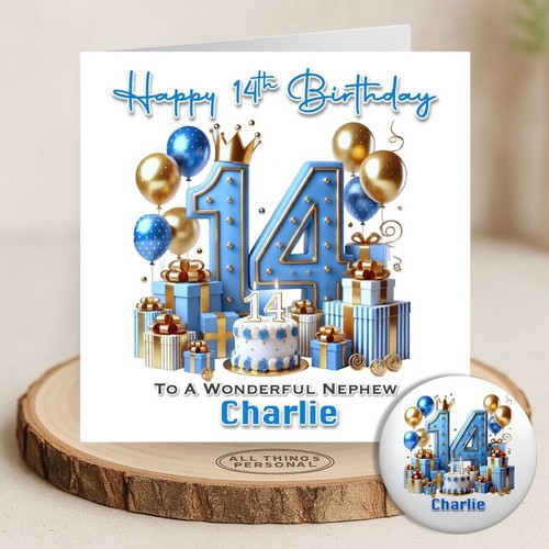 Boys 14th birthday card - birthday,