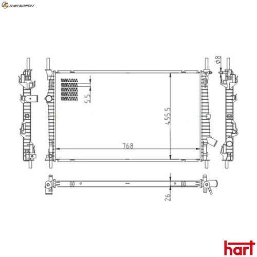 Radiator engine cooling 643 - radiator,