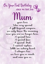Grave Card for mum, birthday