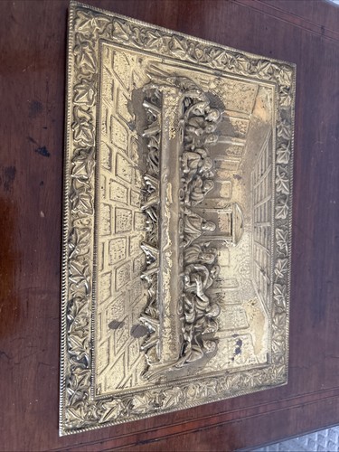 Vintage brass relief board - brass, on
