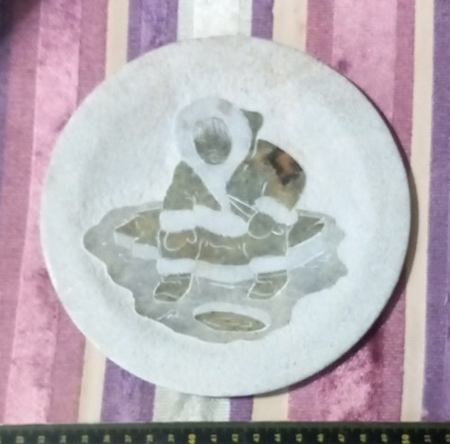 Inuit art dish hand carved - inuit,