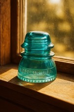 Vintage Aqua Glass Telegraph /