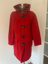 Vintage Original Montgomery Duffle Coat Ladies Red Sz 34 UK 14 Approx Wool Blend
