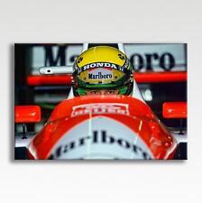 Ayrton Senna F1 Car Helmet Canvas Poster Picture Print Photo Wall Art 30" x 20"
