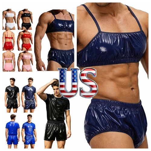 Men shiny wetlook pu - uk,