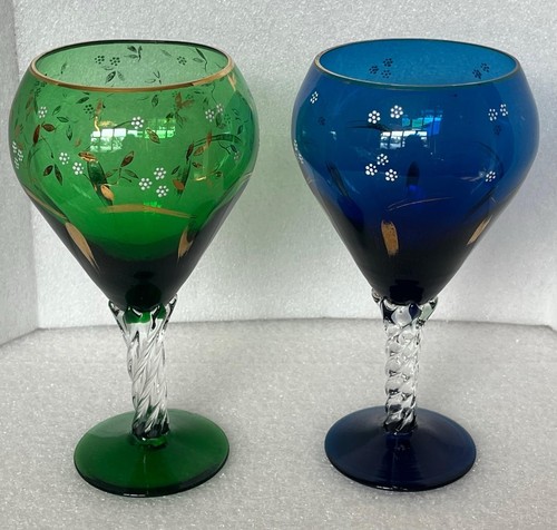 Vintage bohemian glass wine - bohemian,