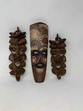 Set of 3 Hand-Carved Wooden