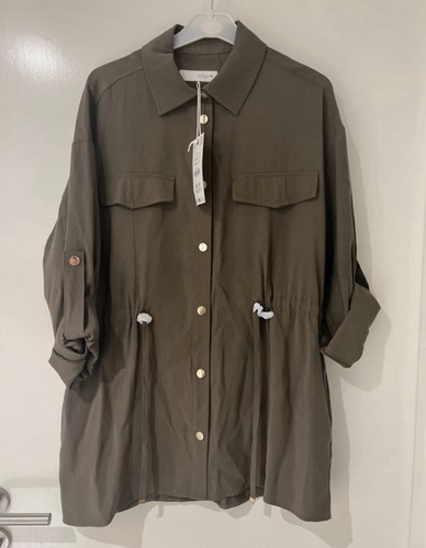Zara khaki safari overshirt - zara,