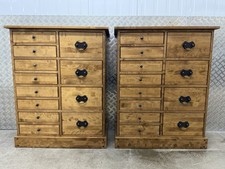 Laura Ashley Garrat PAIR Of Tallboys Chest Of Drawers HONEY Finish 🚚 Avail
