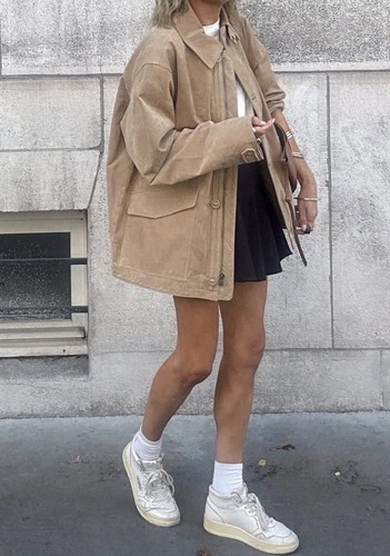 Zara 100 suede leather jacket - zara, 100%