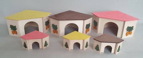 Wooden rodents house - rodents, red