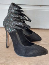 Topshop Black Suede Glitter