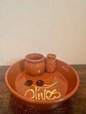 Vintage Terracotta Mediterranean Olive Dish