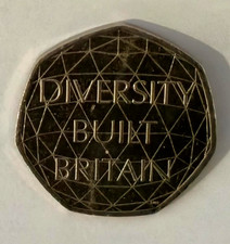2020 DIVERSITY BUILT BRITAIN Commemorative Fifty Pence Piece 50p Coin ~ Used