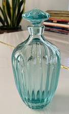 Vintage Pale Blue Moser? Cut Glass Perfume Bottle chipped stopper 
